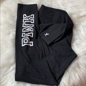 PINK Grey Cotton Leggings Size L